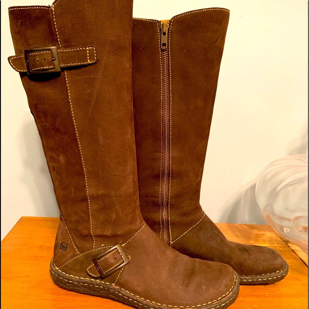 Tall Born Brown Leather Boots